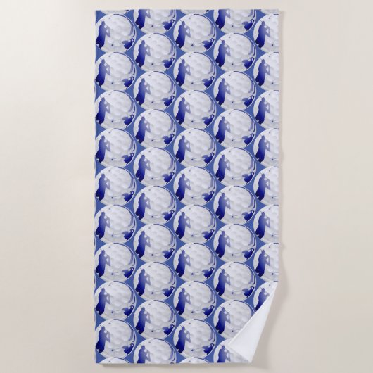 Golf Ball Fun Golfer Golfing Art Pattern Strandlaken (Voorkant)