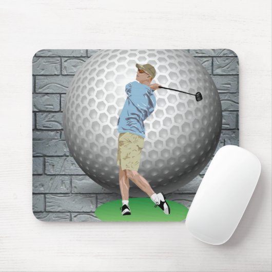 Golf Ball Golfer Mouse Pad! Tapis de souris (Avec souris)