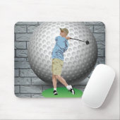Golf Ball Golfer-Muismat! Muismat (Met muis)