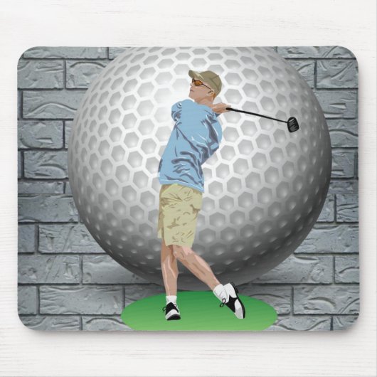 Golf Ball Golfer-Muismat! Muismat (Voorkant)