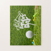 Golf ball Happy Vaderdag voor Golfvader op groen Legpuzzel (Verticaal)