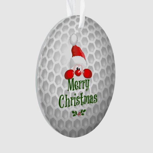 Golf Ball Holiday Design, vrolijk kerstfeest Ornament (voorkant)