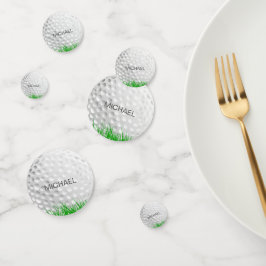Golf Ball in Grass Confetti