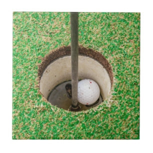 Golf Ball in Hole Tegeltje