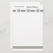 Golf Ball in Triplicate Briefpapier (Voorkant / Achterkant)