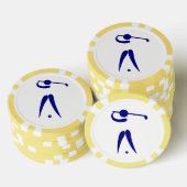 Golf Ball Marker Poker Chips Blauwe Golf Speler (Opstapeling)