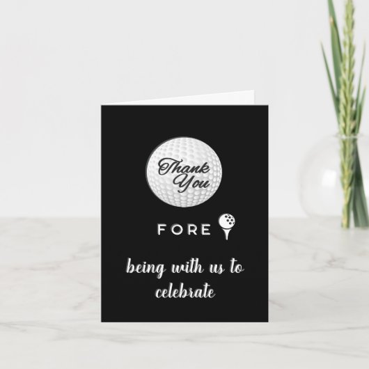 Golf Ball Merci Fore ! Blanc noir (Devant)