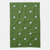 Golf Ball Monogram Green Golfer Kitchen Towel Theedoek (Verticaal)
