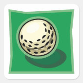 Golf Ball on Green Vierkante Sticker (Voorkant)