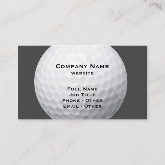 Golf Ball on Grey Carte de visite (Devant)