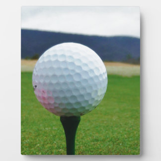 Golf Ball op een golfbaan in een berg Fotoplaat