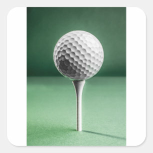 Golf Ball op T-shirt Vierkante Sticker