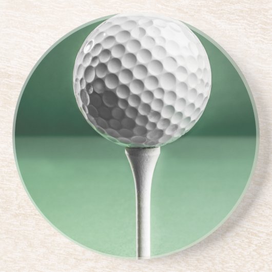 Golf Ball op T-shirt Zandsteen Onderzetter (Voorkant)