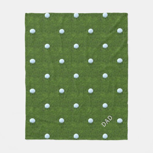 Golf Ball Pattern Personalized Fleece Blanket (Voorkant)