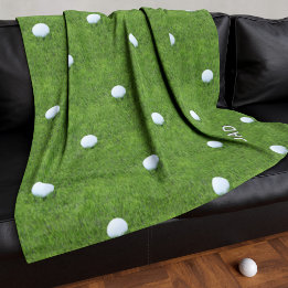 Golf Ball Pattern Personalized Fleece Blanket