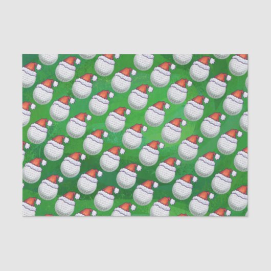 Golf Ball-Petten met kerstmis op groen Tissuepapier (Voorkant)