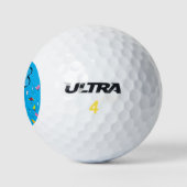 Golf Ball Rain Clouds Red Umbrella Golfballen (Logo)