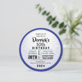 GOLF BALL ROND BLEU Anniversaire Fête Invitation (Debout devant)