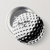 Golf Ball Ronde Button 7,6 Cm (Voorkant /achterkant)