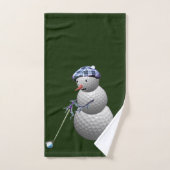 Golf Ball Snowman Kerstmis Bad Handdoek (Handdoek)