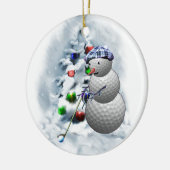 Golf Ball Snowman Kerstmis Keramisch Ornament (Links)