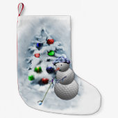 Golf Ball Snowman Kerstmis Kleine Kerstsok (Voorkant)