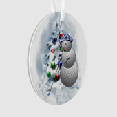 Golf Ball Snowman Kerstmis Ornament (voorkant)