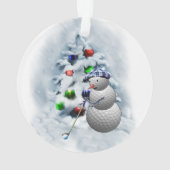 Golf Ball Snowman Kerstmis Ornament (achterkant)