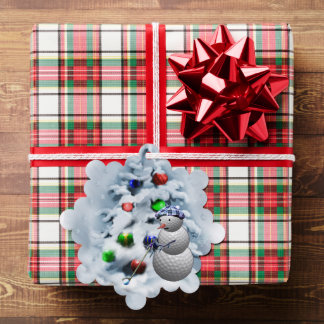 Golf Ball Snowman Kerstmis Ornament Kaart