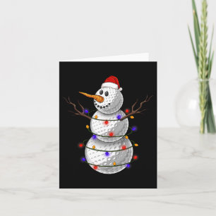 Golf Ball Snowman Kerstverlichting Grappige Sneeuw Kaart