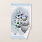 Golf Ball Snowman Noël (Serviette à main)