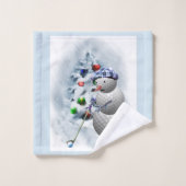 Golf Ball Snowman Noël (Gant de toilette)