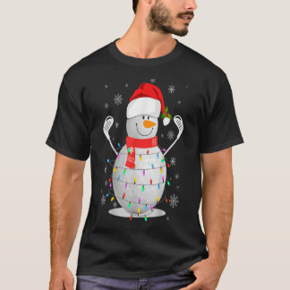 Golf Ball Snowman Santa Hat Kerstmis T-shirt