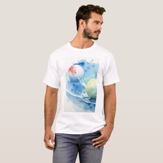 Golf Ball Splash Golf T-shirt (Voorkant volledig)