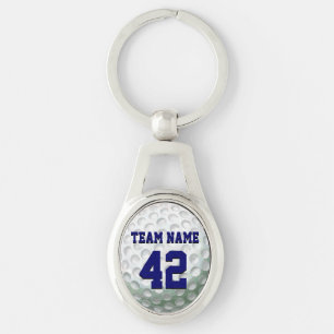 Golf Ball Team Name en Number Sleutelhanger