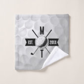 Golf Ball Texture & Club Premier Monogramme (Gant de toilette)