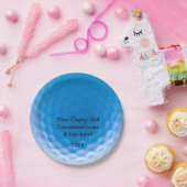 Golf Ball Texture Dimples Arctic Blue_personalized Papieren Bordje (Feest)