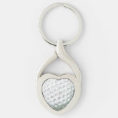Golf Ball Twisted Heart Fancy Sleutelhanger (Voorkant)