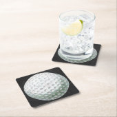 Golf Ball Vierkante Kartonnen Onderzetter (Insitu)