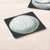 Golf Ball Vierkante Kartonnen Onderzetter (Schuin)