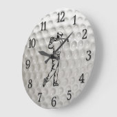 Golf Ball Wall Clock w Numbers en Golfer Grote Klok (Hoek)