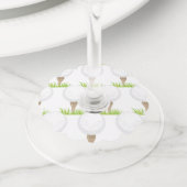 Golf Ball Wijnglaslabel (Dichtbij)