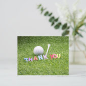 Golf balle & tee carte de remerciements (Debout devant)