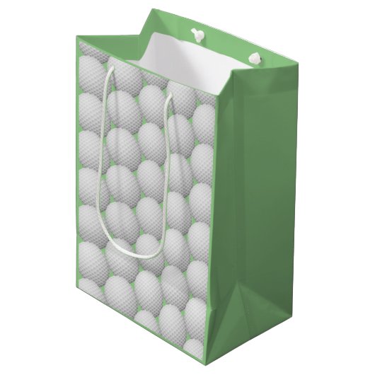 Golf Balls Abstract Design Gift Bag Medium Cadeauzakje (Voorkant Gekanteld)