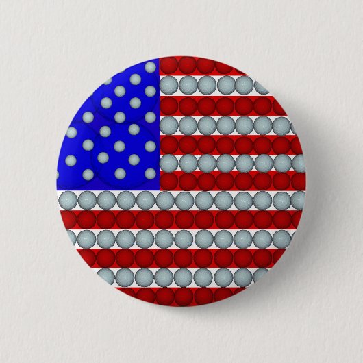 Golf Balls American Flag Round Button (Voorkant)