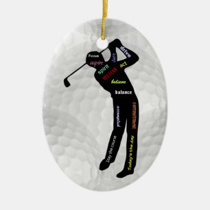 Golf Balls en Golfende Motivatie woorden Keramisch Ornament