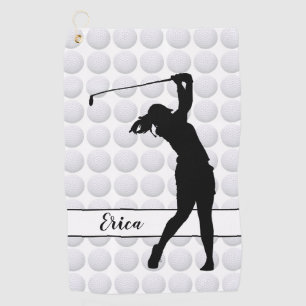 Golf Balls Girl Golfer Personnalisé Golf Serviette
