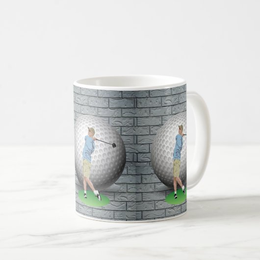 Golf Balls Golfer Mug (Devant droit)