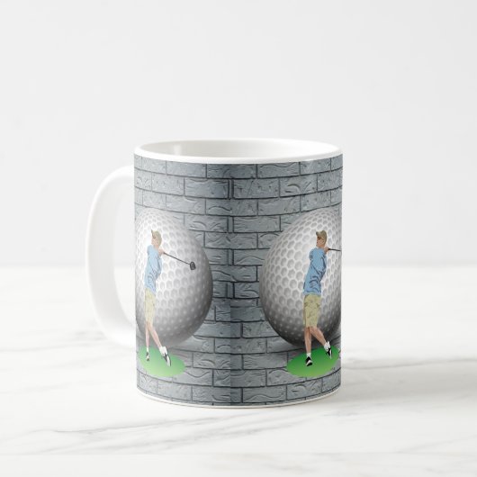 Golf Balls Golfer Mug (Devant gauche)