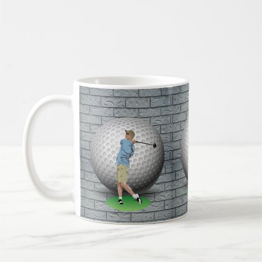 Golf Balls Golfer Mug (Gauche)